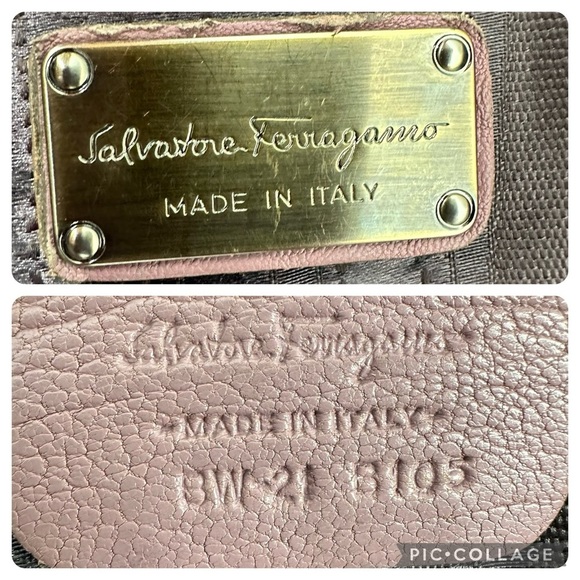 Salvatore Ferragamo Gancini Mauve Purple Leather Shoulder Bag BW-21 B105 READ - Picture 15 of 16